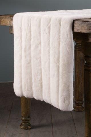 Specialty White Mink Fur table runner